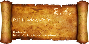 Rill Adorján névjegykártya